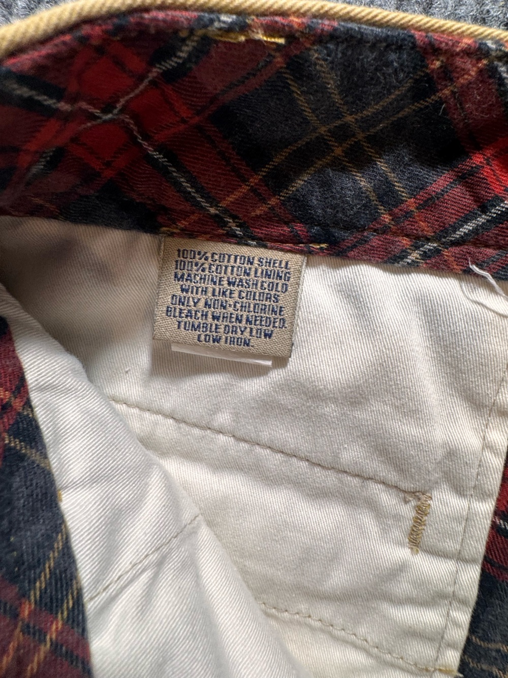 Bills Khakis red plaid lined khaki chinos Men’s 36 - Picture 2 of 8